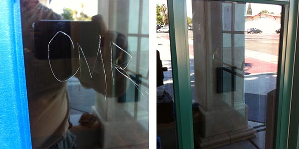 glass restoration graffiti removal etched glass